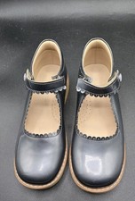 Elephantito EUC Steel Patent Leather Scalloped Mary Jane Shoes Size 2