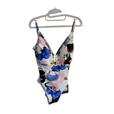 Sunseeker Australia Floral Print Plunge One Piece Swimsuit US Size 6 NWT