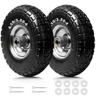 4.10 3.504 Solid Rubber Tire Wheel 2 Pack 10 Inch Flat Free Heavy Duty Garden C