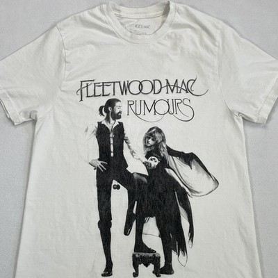 Fleetwood Mac Rumours Shirt Mens Small White Album Cover Graphic Band Tee