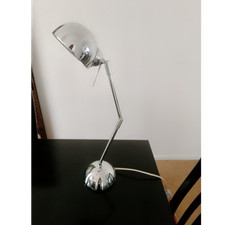 Chrome Adjustable Metal Desk Lamp, Dome Shade, Corded LED E14 400lm 3000K