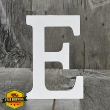 VSHILI Wooden Letter E 8 Inch White
