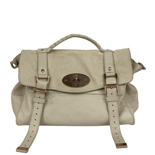 MULBERRY Hand Shoulder Bag Tote Purse 2way Alexa Leather Off White Authentic