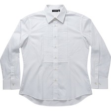 Pucinni Uomo Mens White Pleated Bib Wing Collar Tuxedo Dress Shirt XL 34/35