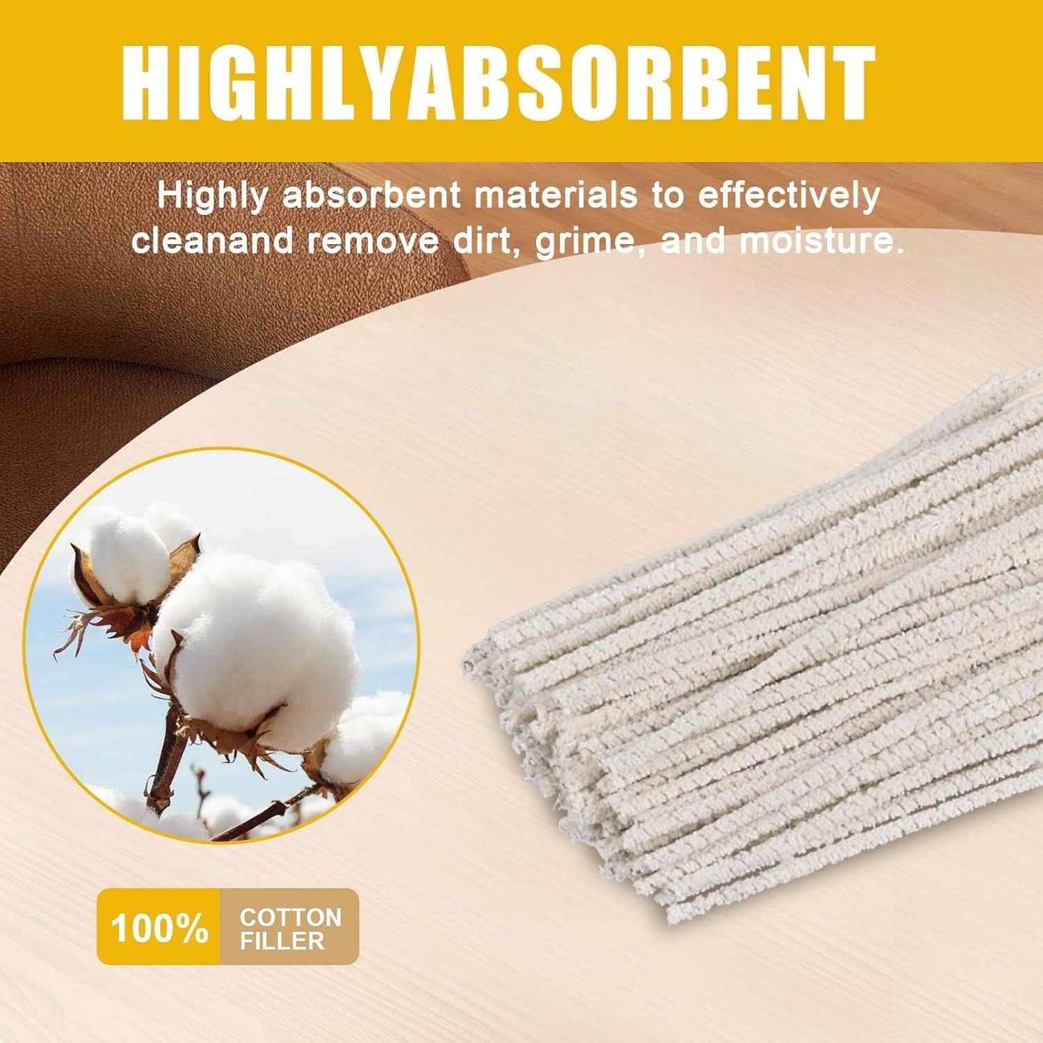 100 Pack Cone Pipe Cleaner 6" Pipe Cleaner Bulk, Cotton and Wire Pipe Cleaner