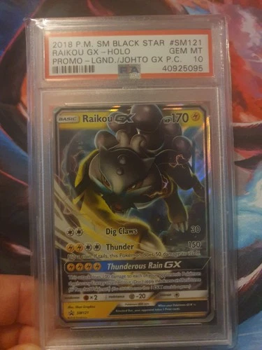 Pokemon 2016 Black Star Promo - Raikou GX - SM121 PSA 10