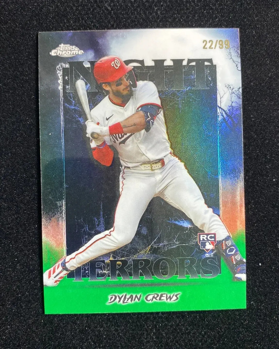 2025 Topps Chrome Update Night Terrors Green Dylan Crews RC Rookie 22/99 QI95
