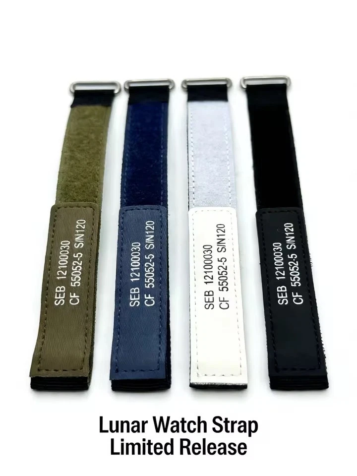 Lunar Watch Strap Limited Release NASA Style Nylon Hook Loop 20mm 22mm