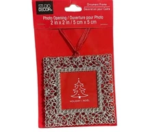 Christmas Tree Ornament Photo Picture Frame Filigree Ornate Studio Decor NEW