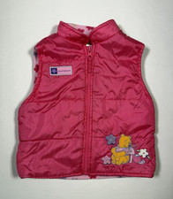 Vintage Disney 24M Pink Puffer Vest Winnie the Pooh Full Zip Sleeveless