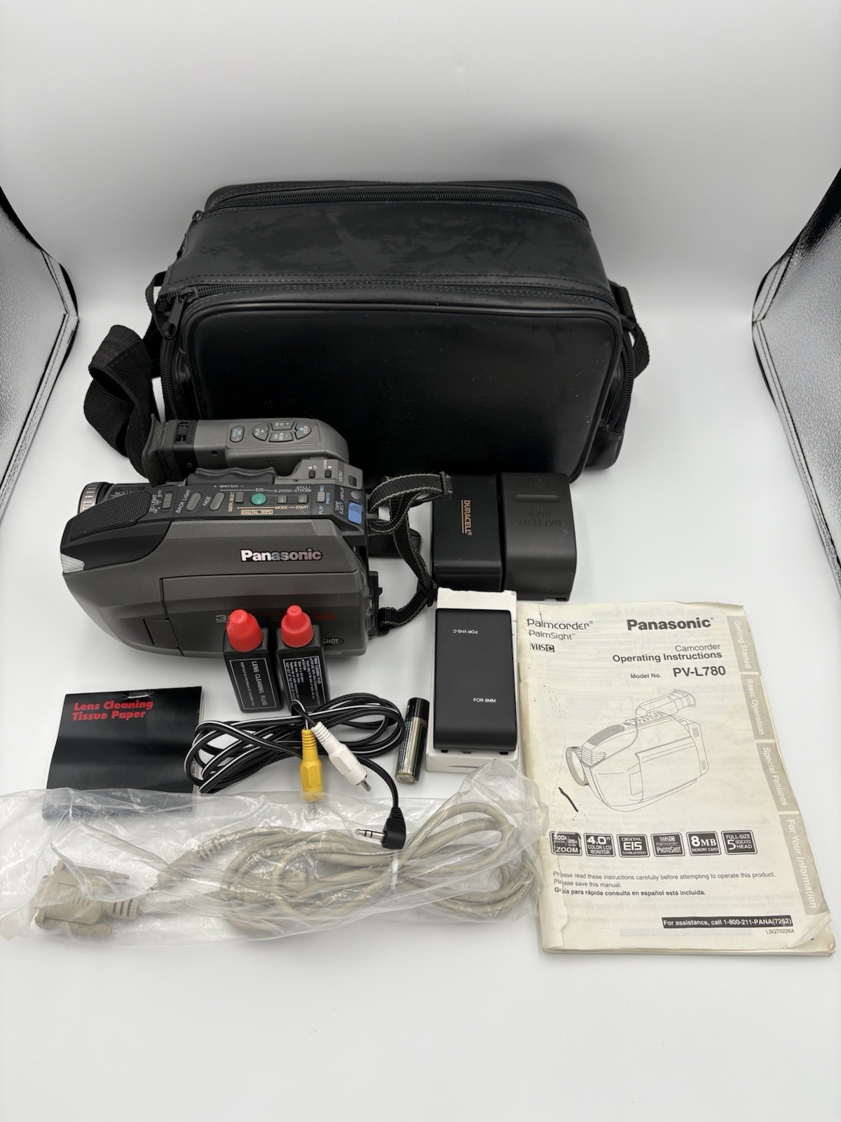 Panasonic Palmcorder PV-L780 VHS-C Camcorder Bundle Bag Charger Manual Untested