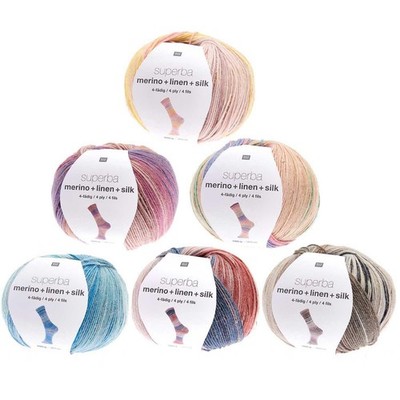 RICO SUPERBA MERINO + LINEN + SILK 4-FÄDIG Sockengarn