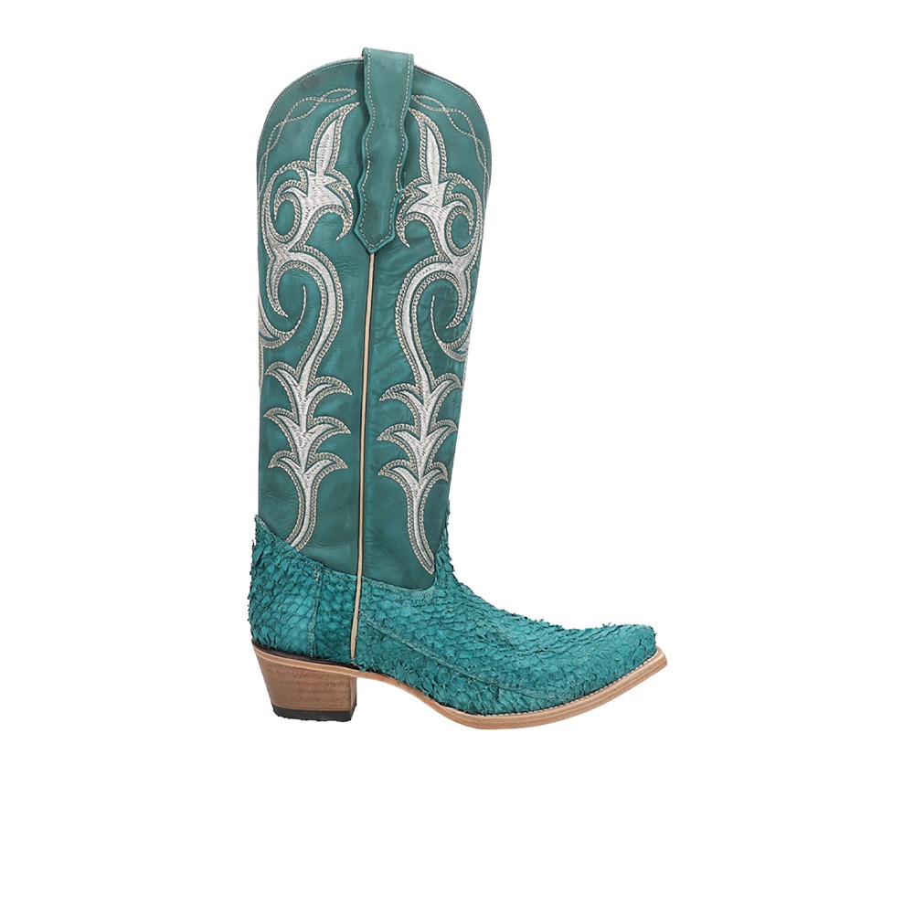 Circle G by Corral Fish Embroidered Snip Toe Cowboy  Womens Blue Casual Boots L6