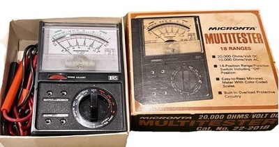 Radio Shack MICRONTA 18-Range MULTITESTER No.22- 201B Original Box & Pamphlet