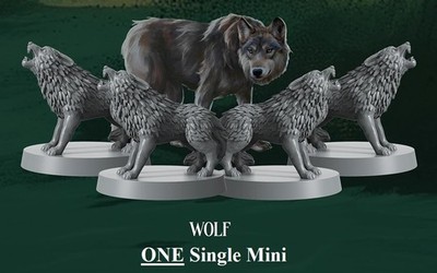 Wolf Mini Miniature Figure Dungeons & Dragons Pathfinder D&D
