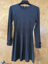 IZ Byer Women’s Size (M) Dark Gray Sweater Dress W/Button Accents EUC!!