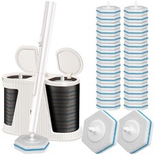 Disposable Toilet Brush with 30PCS Refills, Toilet Bowl Cleaning System for B...