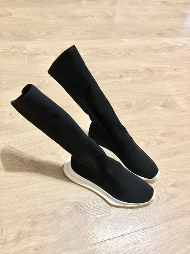 Autentico Rick Owens Drkshdw Calzino Nero Sneakers Taglia 38 (24 5 cm)