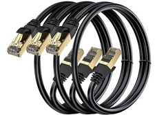 High Speed Cat 8 Ethernet Cable 40Gbps Gold Plated RJ45, Short 3 ft
