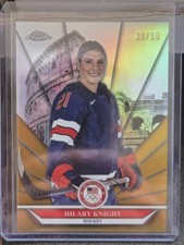 2026 Topps Chrome Chrome Hilary Knight Gold Refractor /50 Team USA Hockey Card