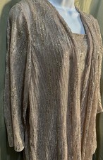 Alex Evenings Woman - Sparkly Gold 2-Piece Jacket  Tank Top Plus Size 1X