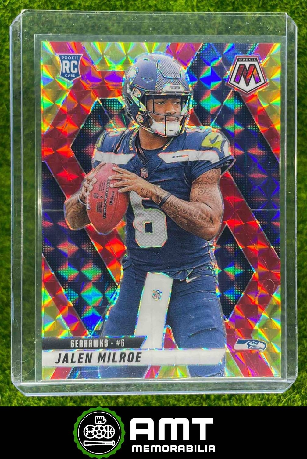 Jalen Milroe RC 2025 Panini Mosaic 28/89 Rookies Choice Fusion Red & Yellow #322