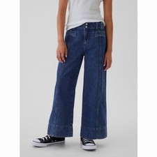 Gap Kids High Stride Wide-Leg Ankle Jeans Size 16 Blue MSRP 56 NWT