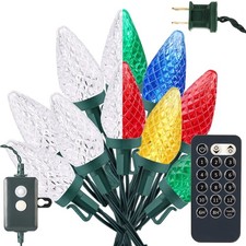 Cool White Multicolor Christmas Lights, 33ft 50 LED C9 Color Changing Tree ...