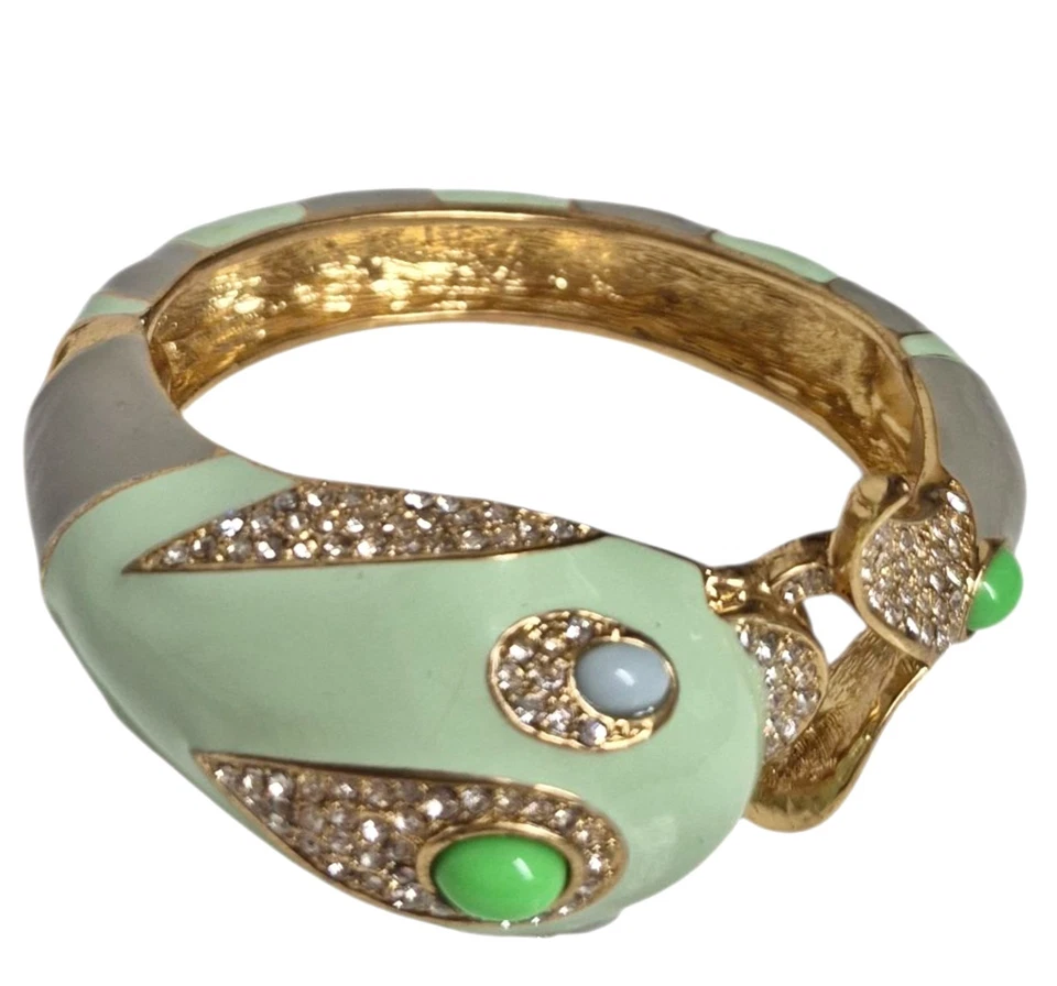 Brazalete Brazalete J.Crew Esmaltado Pavé Delfín Multicolor Oro Claro Buey Latón Foto 4 de 4