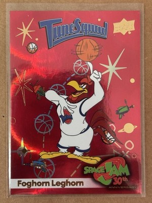 2026 Upper Deck Space Jam 30th RED PARALLEL /1996 Foghorn Leghorn + 4 Cosmos Ho