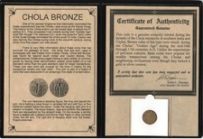 11th Century Chola Dynasty Bronze Coin Historical Piece w/Album 