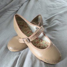Capezio Tele Tone Tap Shoes Girls Size 13.5 M, Tan