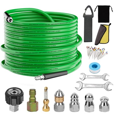 #ad Sewer Jetter Kit for Pressure WasherWater Jet Drain Cleaning Hose with Corne... $56.67