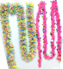 2 VINTAGE STRANDS OF 9' PASTEL WAVY and 12' PINK EASTER EGG DECORATING GARLAND