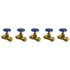 5 Pack XFITTING 3/4" Push Fit Gate Valve with Drain and Vent, 2-5-2=5