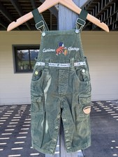 Vintage Green Corduroy Curious George Size 2T Toddler Overalls