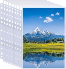 50 Pack 8x10 Photo Sleeves for 3 Ring Binder - Holds 100 Photos, Archival Safe,