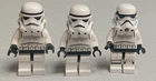 3 Lego Star Wars Imperial Stormtrooper MiniFigure Helmet & Leg Variations