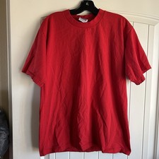 Pro Club Men's Heavyweight Cotton Short Sleeve Crew Neck T-Shirt Large Red