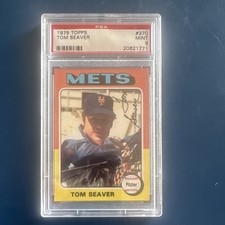 Topps 1975 Topps Tom Seaver #370 PSA 9 Auto New York Mets Baseball Card