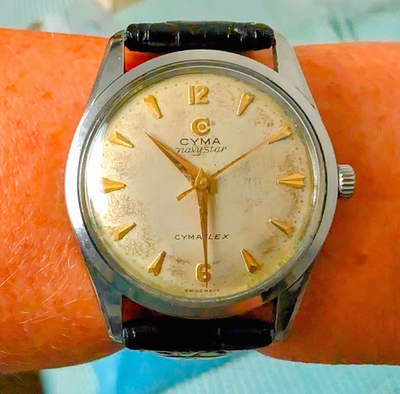 Gents 1950s Swiss SS Cyma Navystar Cymaflex Cal R459 Watch