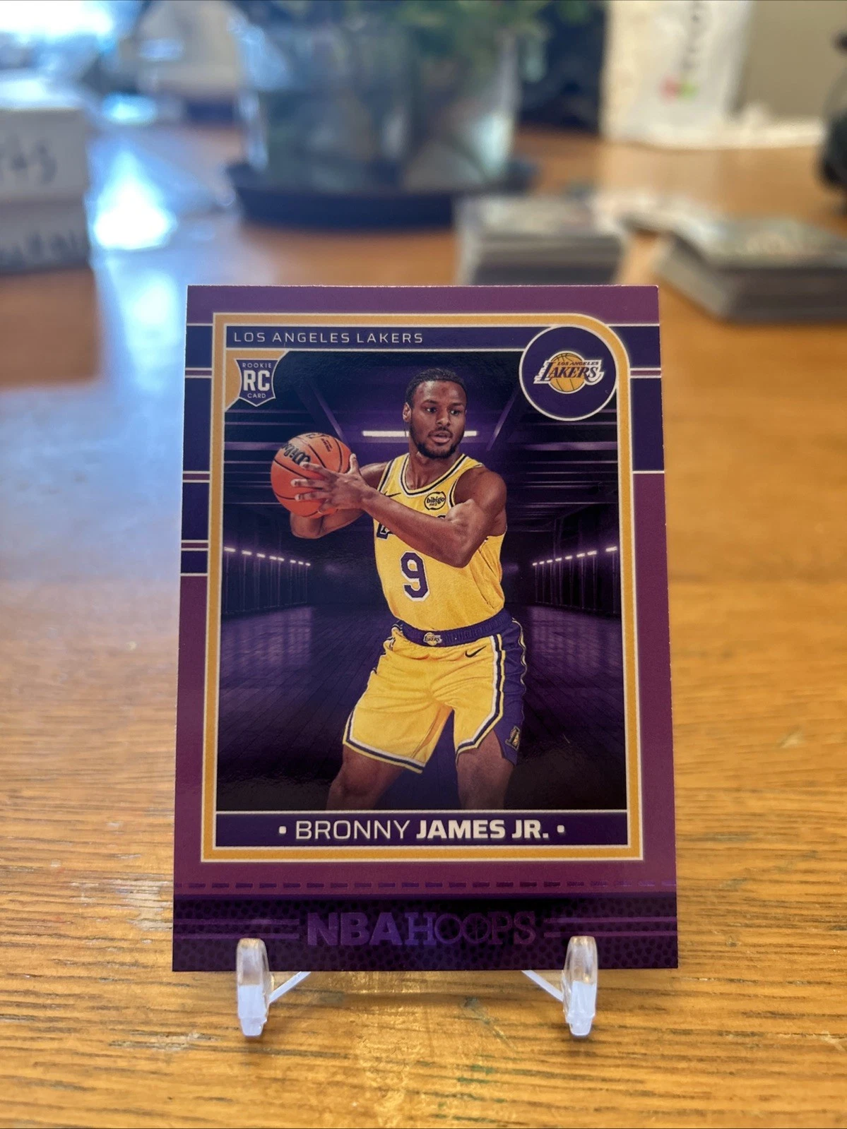 2024-25 Panini NBA Hoops Rookies Bronny James #280 Purple RC Los Angeles Lakers