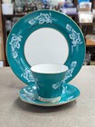Aynsley Tea Trio Green With White Roses Tea Cup, Saucer & Luncheon Plate  — photo 5