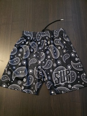 SUP Black Bandana Double Layered Mesh Shorts Men's Size Small New