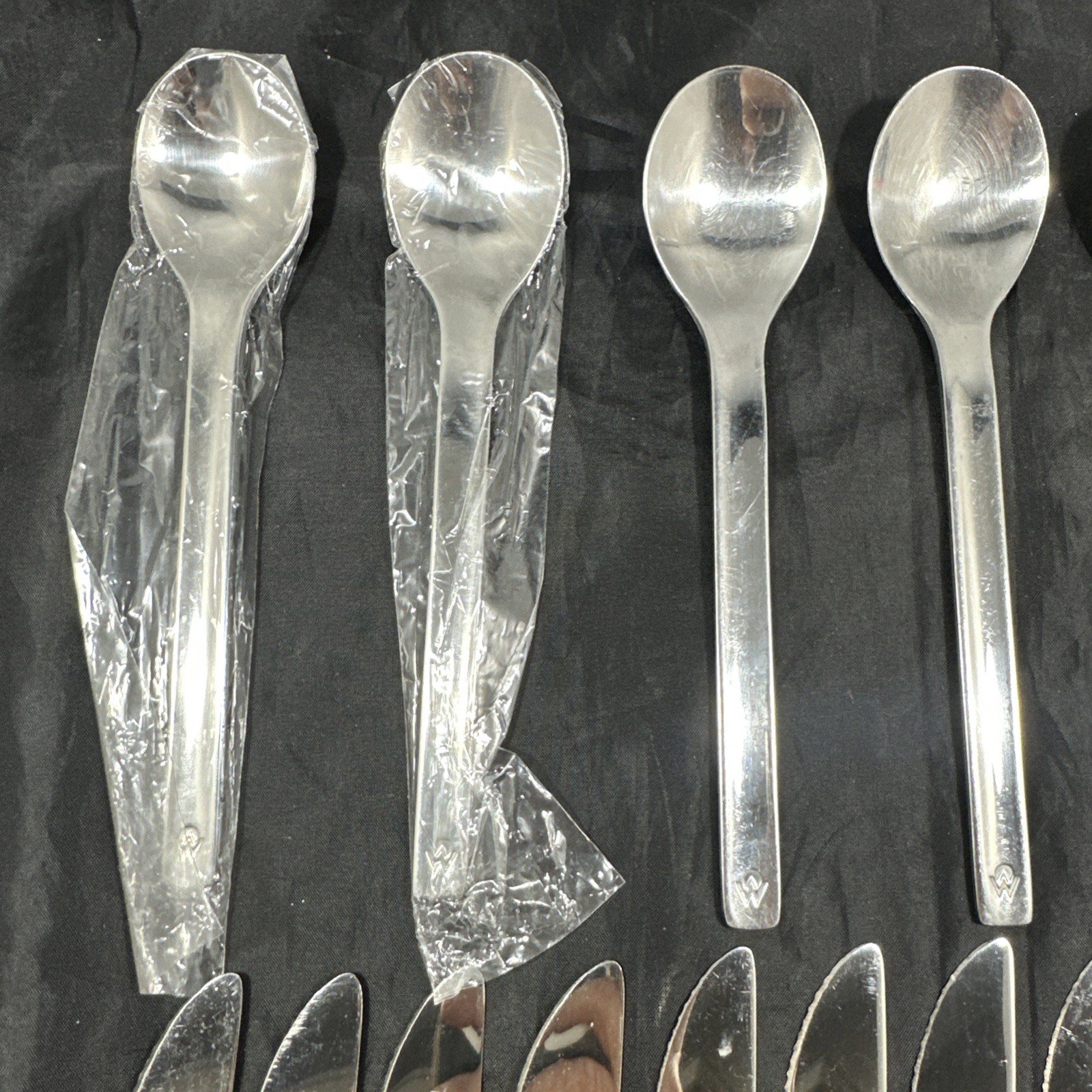 23 Pc Lot American West Airlines Spoons Spoon Knives Knife Stainless