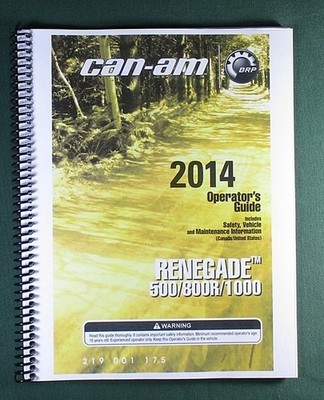 2014 Can-Am Renegade 500 Owner's Manual: 152 Pages & Protective Covers