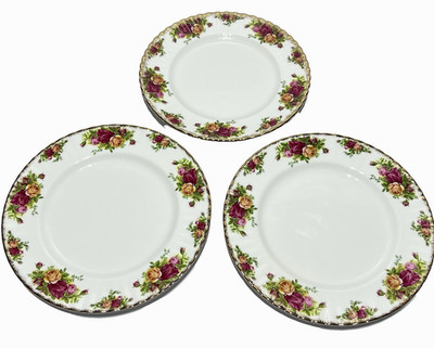 Set of 3 Royal Albert Old Country Roses Dinner Plates 10 3/8'' Bone China England