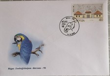 Lettland 2002 Briefcouvert Zoo Riga Papagei + SSt Elefant + Fassade