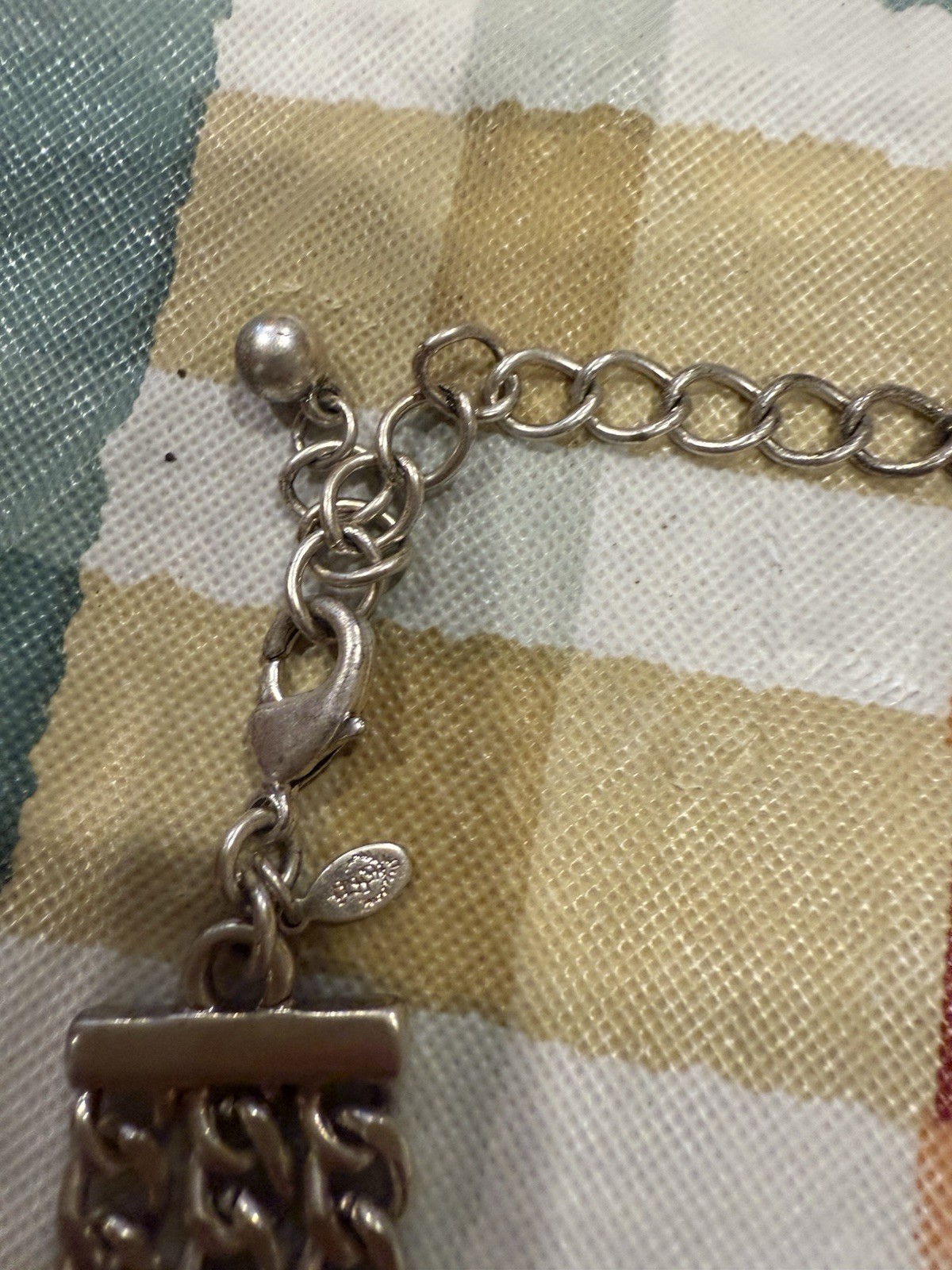 Nadri Silver Statement Necklace Multi-Strand Chai… - image 6