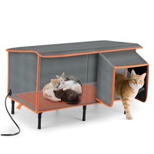 Heated Cat House for Outside in Winter, Weatherproof  Waterproof Outdoor Cat
